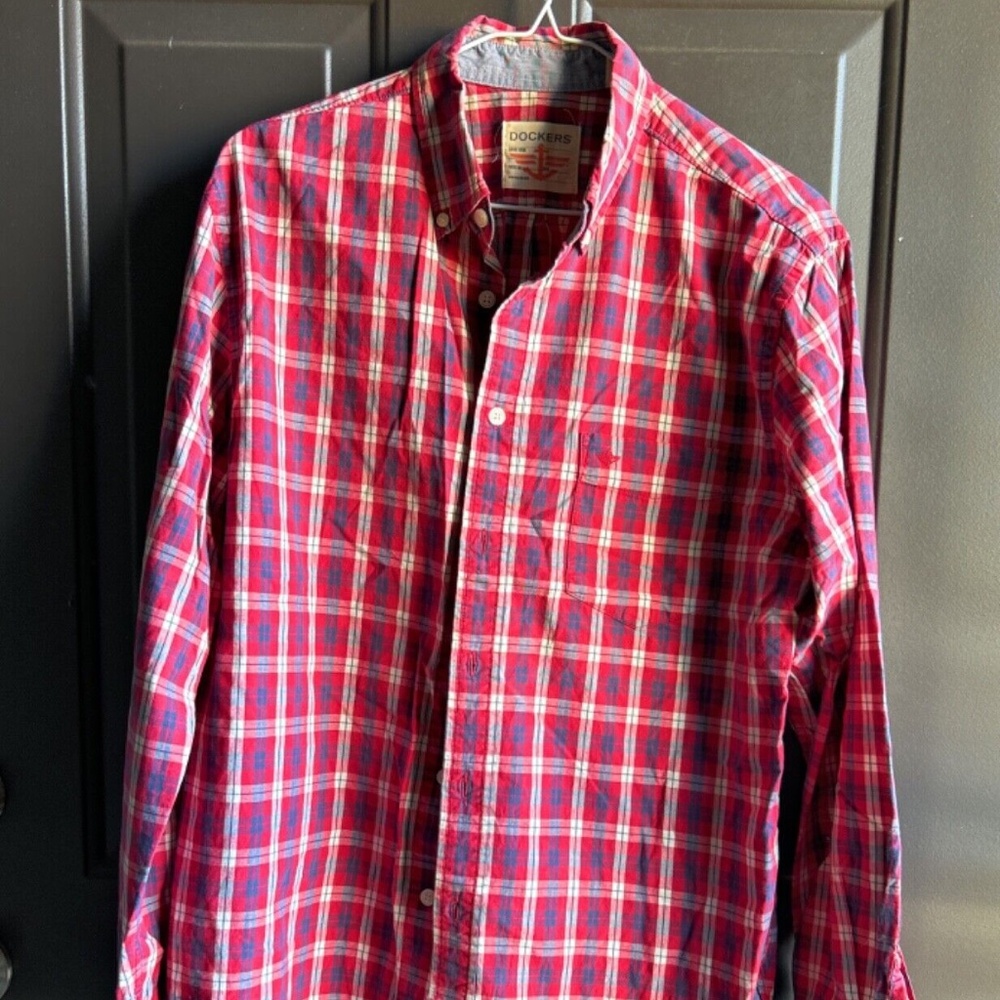 DOCKERS Casual Long Sleeve Button Down Shirt Regular Fit Medium size